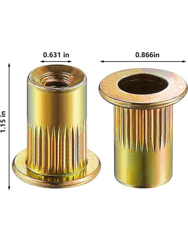 Tuerca de Remache Wensilon 1/2-13 Acero Zincado Amarillo 20Pcs