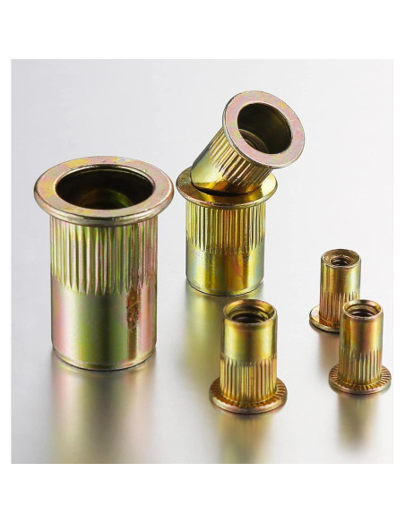 Tuerca de Remache Wensilon 1/2-13 Acero Zincado Amarillo 20Pcs Tuerca de Remache Wensilon 1/2-13 Acero Zincado Amarillo 20Pcs