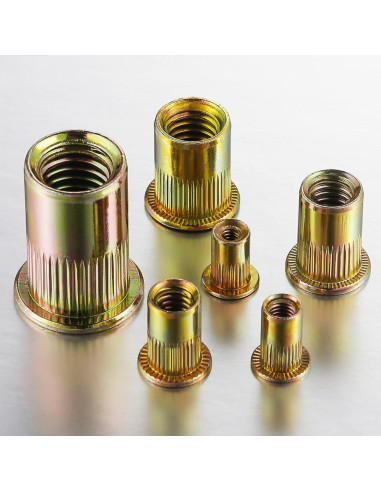 Tuerca de Remache Wensilon 1/2-13 Acero Zincado Amarillo 20Pcs