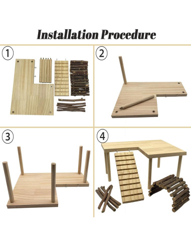 Plataforma para Hámster Niwaes con Rampa y Puente - 28x17cm