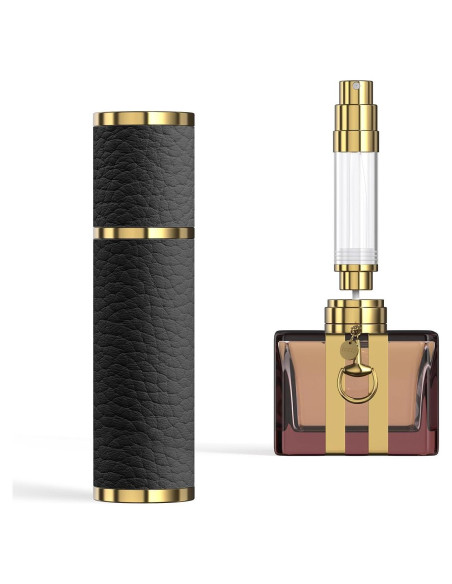 Atomizador de Perfume FENHON 5ml Recargable Cuero Negro