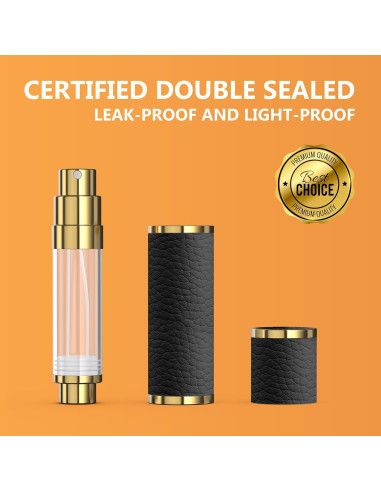 Atomizador de Perfume FENHON 5ml Recargable Cuero Negro