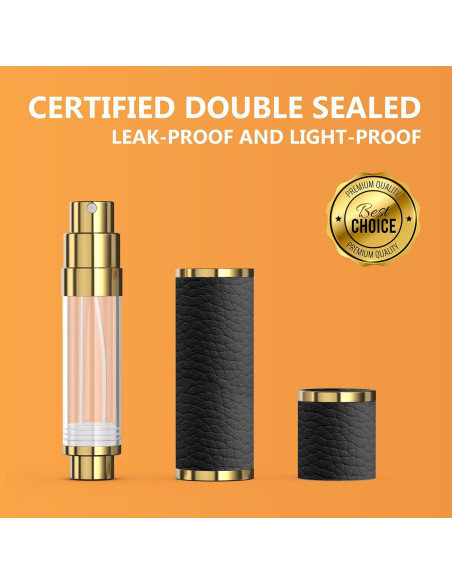 Atomizador de Perfume FENHON 5ml Recargable Cuero Negro