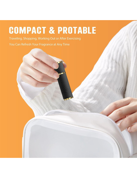 Atomizador de Perfume FENHON 5ml Recargable Cuero Negro