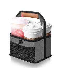 Portavasos Reutilizable Slcinwzdt para 4 Bebidas - Gris