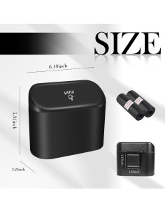 Cubo de Basura para Automóvil YGDMD Negro con Tapa y Gancho 2