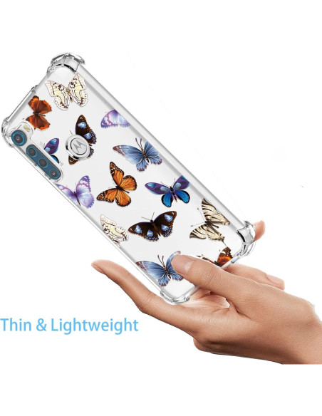 Funda TPU Moto One Fusion Plus - Flores y Mariposas Coloridas Funda TPU Moto One Fusion Plus - Flores y Mariposas Coloridas