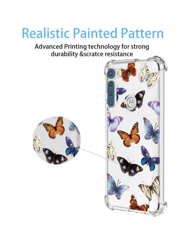 Funda TPU Moto One Fusion Plus - Flores y Mariposas Coloridas