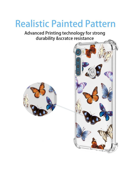 Funda TPU Moto One Fusion Plus - Flores y Mariposas Coloridas Funda TPU Moto One Fusion Plus - Flores y Mariposas Coloridas