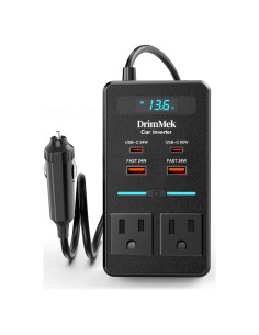 Inversor de Potencia de Coche 300W DrimMek 12V a 110V AC
