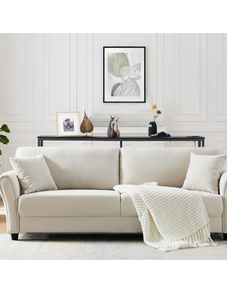 Mesa Consola Estrecha ELYKEN 5.9" con Salidas USB y Carga, Negro