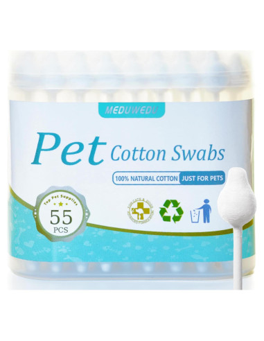 Hisopos de Algodón para Mascotas MEDUWEDU - 55 Unidades