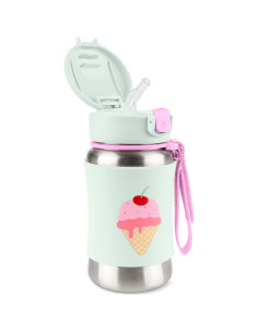 Botella de Acero Inoxidable Skip Hop 350ml con Popote Helado 2