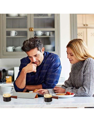 Jarra Medidora de Vidrio BCnmviku 75ml con Asa de Madera