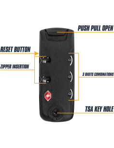 Candados TSA de Combinación Ech.Apr 2-Pack Negro 30.96g 2