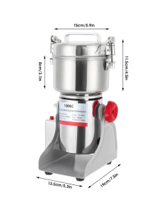 Molino de Granos Eléctrico WPORDE 1000g 3600W Acero Inoxidable 2