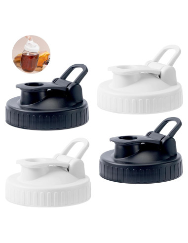 Paquete de 4 Tapas de Vertido AoeJarry para Tarros Mason