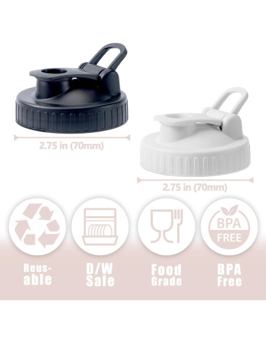 Paquete de 4 Tapas de Vertido AoeJarry para Tarros Mason