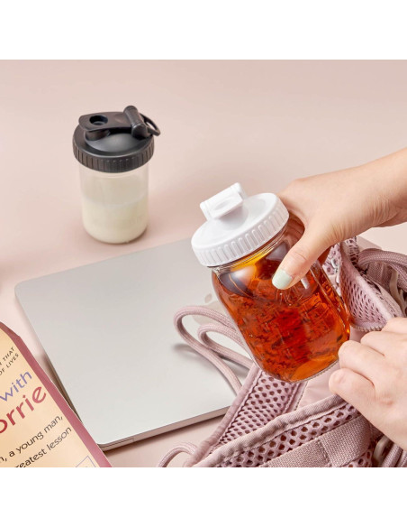 Paquete de 4 Tapas de Vertido AoeJarry para Tarros Mason