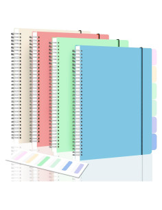 Cuadernos Espiral A5 Amanple, 4 Piezas, 560 Páginas, Multicolor