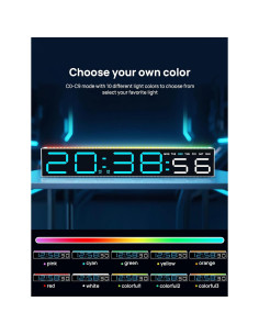 Reloj Despertador Digital MASHI 5517 con Luz Nocturna 10 Colores 2