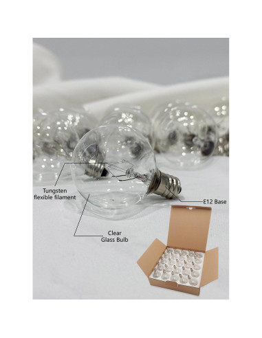 Bombillas Globo G40 Sunsgne 5W E12 C7 Paquete de 25