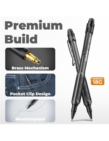 Conjunto de Lápices Mecánicos Nicpro 1.3mm Resistente al Agua