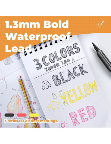 Conjunto de Lápices Mecánicos Nicpro 1.3mm Resistente al Agua