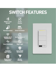 Interruptor de Luz Inteligente SECURAM con Sensor de Movimiento 2