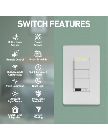 Interruptor de Luz Inteligente SECURAM con Sensor de Movimiento