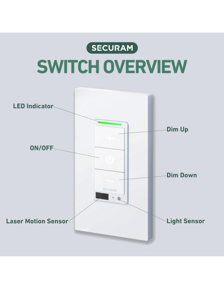 Interruptor de Luz Inteligente SECURAM con Sensor de Movimiento