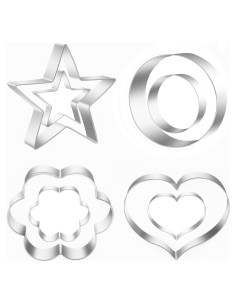 Juego de 8 Cortadores de Galletas TOPYUCHU Acero Inoxidable