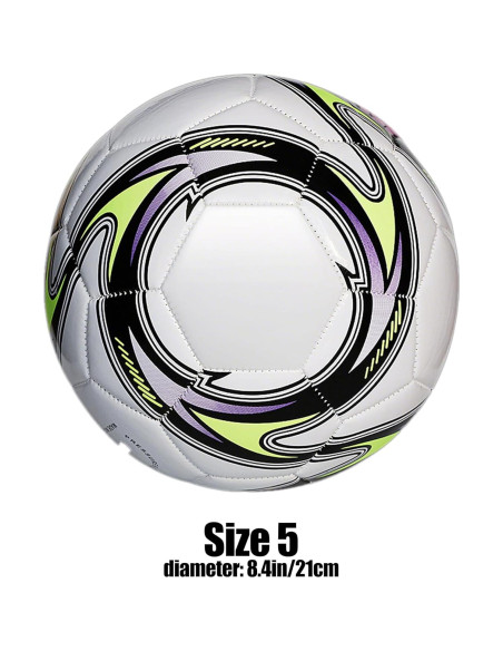 Balón de Fútbol Tamaño 5 LEKAYIHU PU Tornado Blanco con Bomba Balón de Fútbol Tamaño 5 LEKAYIHU PU Tornado Blanco con Bomba