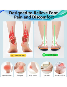 Plantillas ortopédicas MIBATUS para fascitis plantar - Hombre 5.5-6.5 / Mujer 7.5-8.5 2
