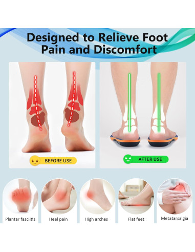 Plantillas ortopédicas MIBATUS para fascitis plantar - Hombre 5.5-6.5 / Mujer 7.5-8.5