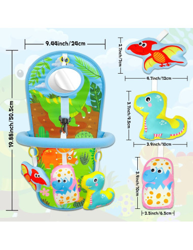 Juguete de Asiento de Coche OKOOKO Dinosaurio Ajustable