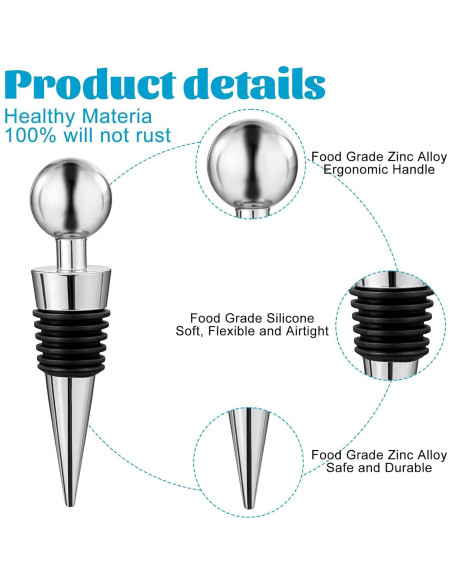 Juego de 4 Tapones de Corcho para Vino Classicseali