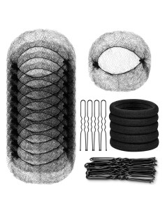 Redes de Cabello Malla Elástica TsMADDTs - 30 Unidades Negras