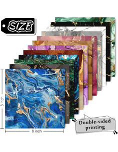 Papel Patrón Mármol Whaline 24 Hojas 15.24x15.24 cm DIY 2