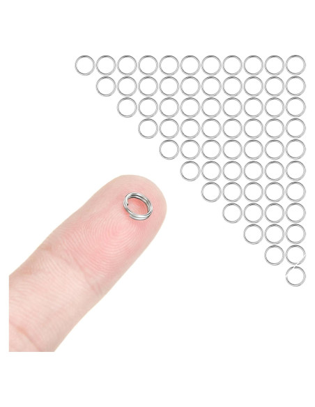 100 Anillos de Salto Doble Abierto HOLAILS Acero Inoxidable