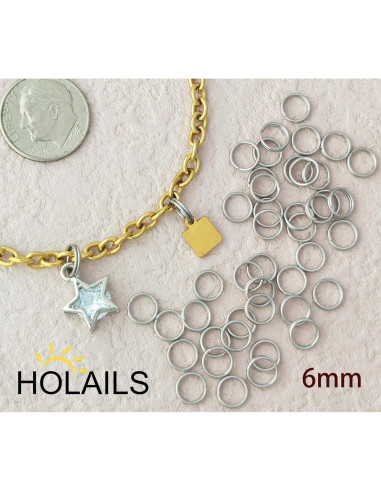 100 Anillos de Salto Doble Abierto HOLAILS Acero Inoxidable