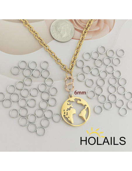 100 Anillos de Salto Doble Abierto HOLAILS Acero Inoxidable