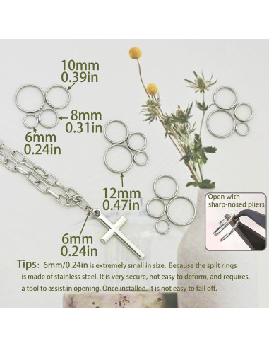 100 Anillos de Salto Doble Abierto HOLAILS Acero Inoxidable