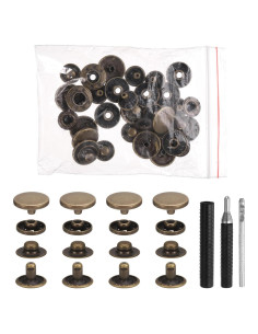 Kit de Broches a Presión de Cuero HARFINGTON 25 Set 12.5mm Bronce