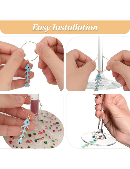 Juego de 18 Charms para Copas de Vino Temática Playa Juego de 18 Charms para Copas de Vino Temática Playa