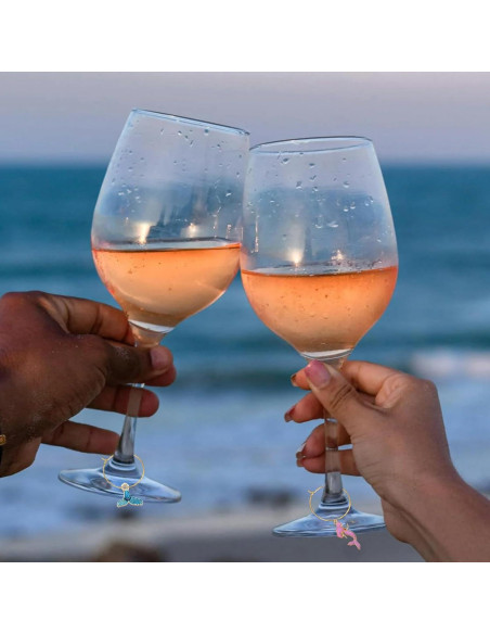 Juego de 18 Charms para Copas de Vino Temática Playa Juego de 18 Charms para Copas de Vino Temática Playa