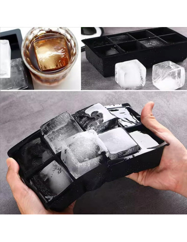 Bandeja de Hielo de Silicona DUTHINGS - 2 Moldes Grandes 16 Cubos