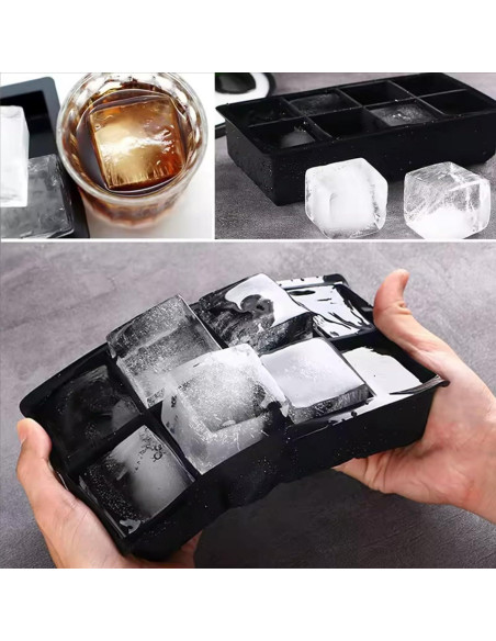 Bandeja de Hielo de Silicona DUTHINGS - 2 Moldes Grandes 16 Cubos