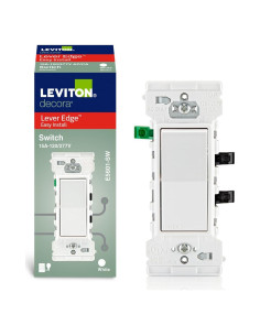 Interruptor de palanca Leviton Edge 15A E5601-SW Blanco