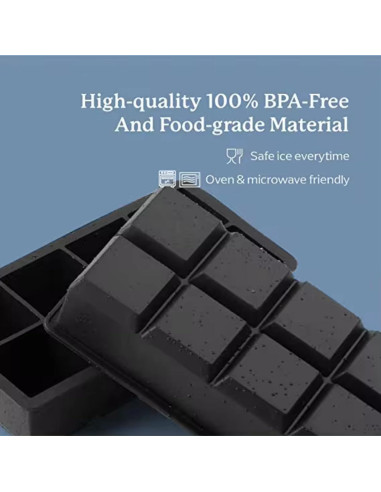 Bandeja de Hielo de Silicona DUTHINGS - 2 Moldes Grandes 16 Cubos